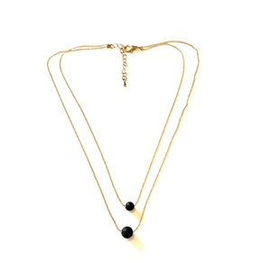 NEW Lava Stone necklace Oil Diffuser double chain, bead Gold sexy fun doterra